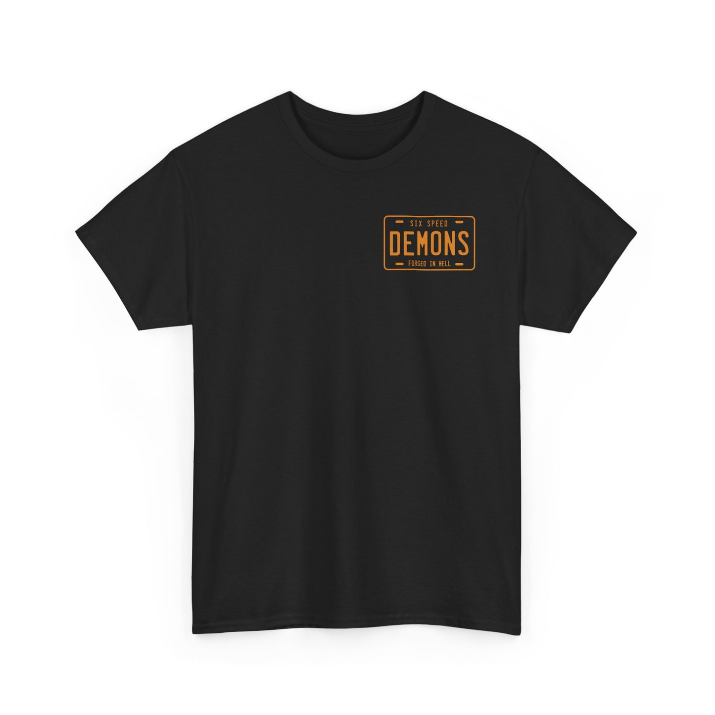 All-new forged in hell license plate shirt Standard Tee Classic relaxed fit, built to last.