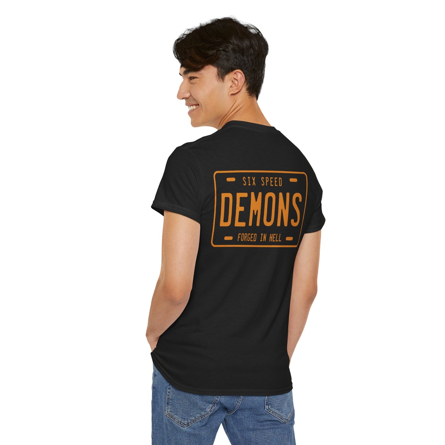 All-new forged in hell license plate shirt Standard Tee Classic relaxed fit, built to last.