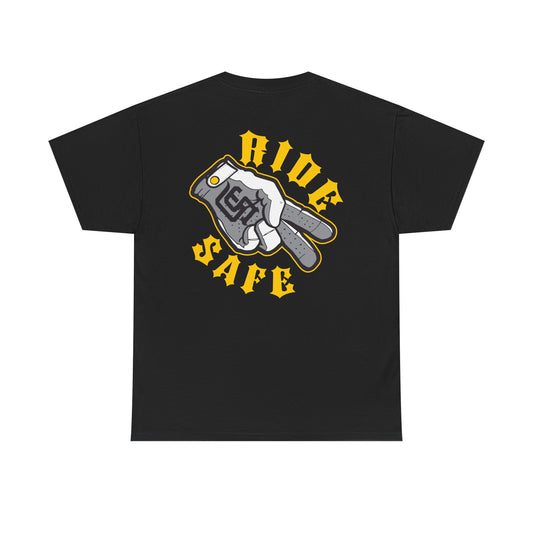 All-new Ride Safe 2 fingers down shirt Standard Tee Classic relaxed fit, built to last.