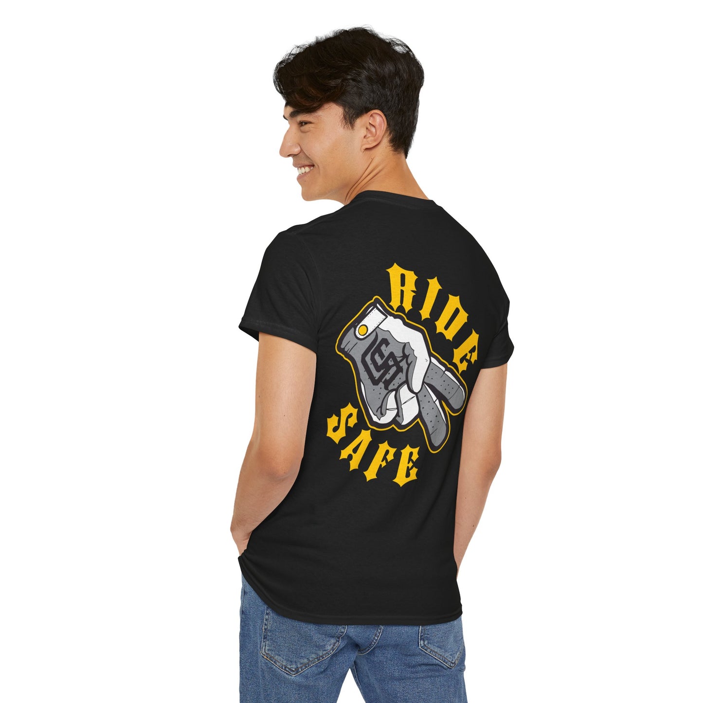 All-new Ride Safe 2 fingers down shirt Standard Tee Classic relaxed fit, built to last.