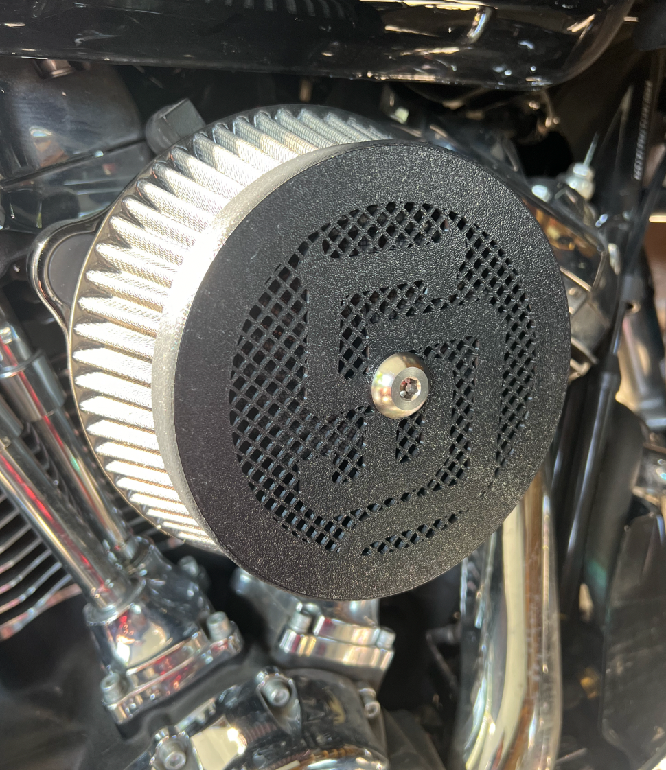 SD Logo solid - SE Round Extreme-Flow Air Cleaner cover with perforated holes