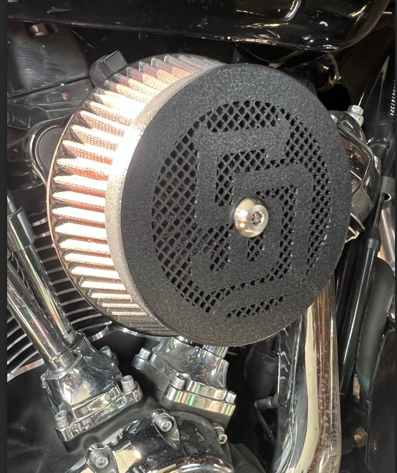 SD Logo solid - SE Round Extreme-Flow Air Cleaner cover with perforated holes