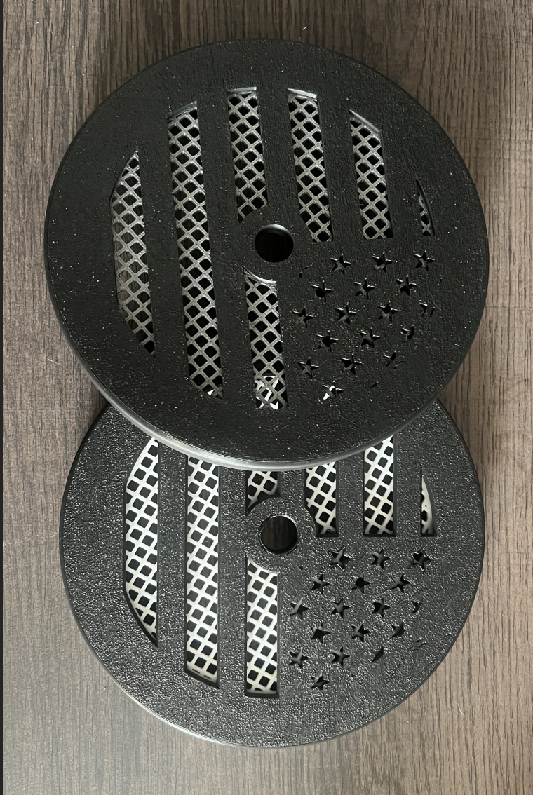 american flag with mesh inset - SE Round Extreme-Flow Air Cleaner cover with perforated holes
